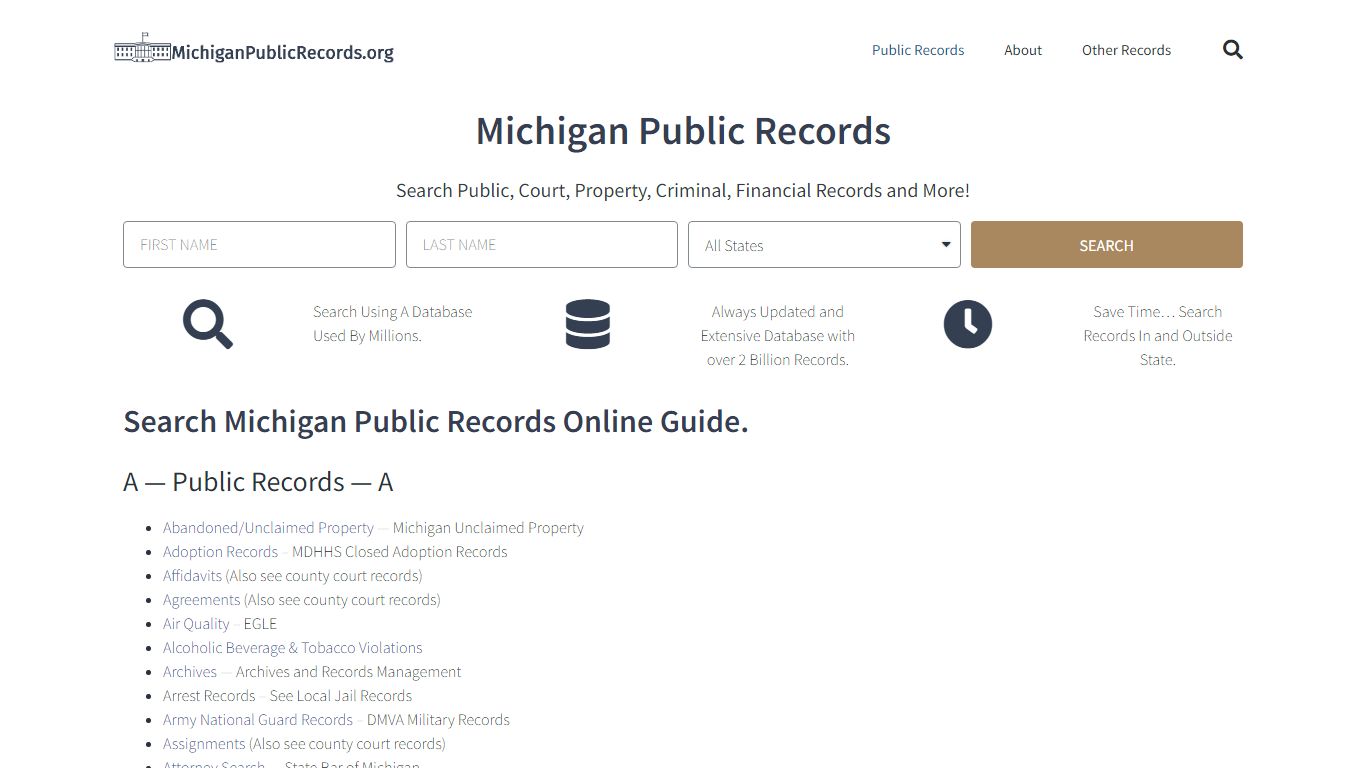 State of Michigan Public Records Guide: MichiganPublicRecords.org